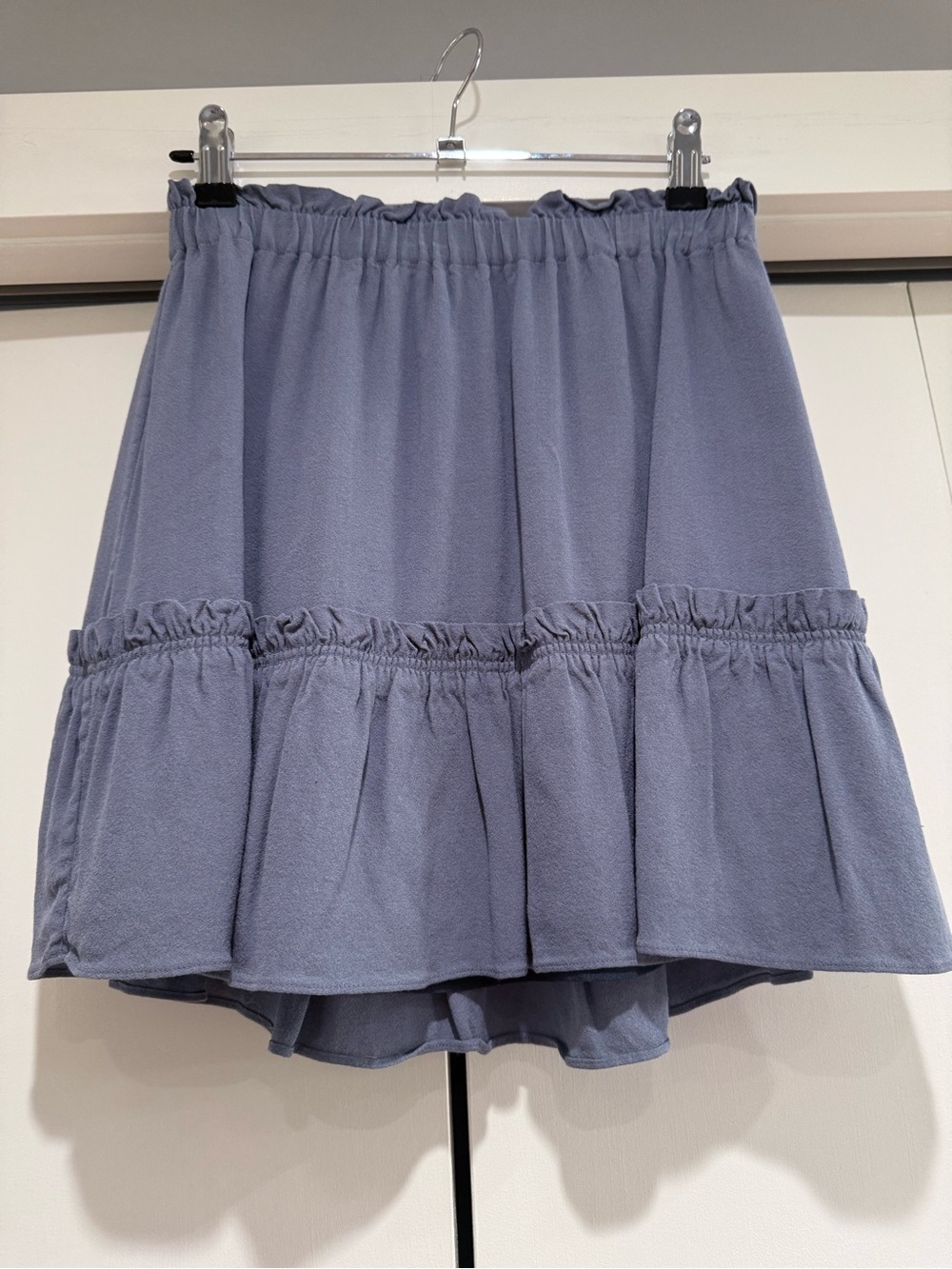 Sunday Tiered High-Low Skirt in Dusty Blue